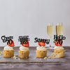 Ephlyn 24Pcs Happy 70th Birthday Cupcake Toppers Glitter Straight Outta 1955 Cupcake Picks Hello 70 Cheers to 70 Years Birthday Cake Decorations for 70th Birthday Anniversary Party Supplies Black