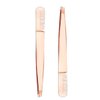2 Pieces Multifunctional Eyebrow Tweezers with Eyebrow Comb False Eyelashes Applicator Tool Makeup Grooming Tool for Eyebrows or Facial Hair（Rose Gold）