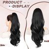 CHRSHN Ponytail Extension, 26 Inch Drawstring Ponytail Extension for Women Long Black Wavy Layered Pony Tails Hair Extensions Synthetic Clip in Ponytail Hairpiece for Women