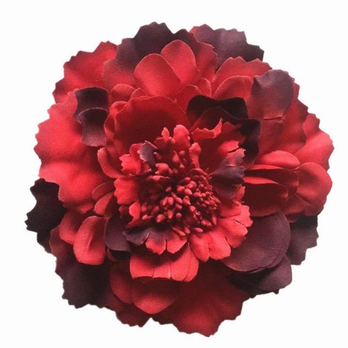 TOKIMMASH Boho Peony Flower Brooch Fashion Women's Hair Clip, Wine red
