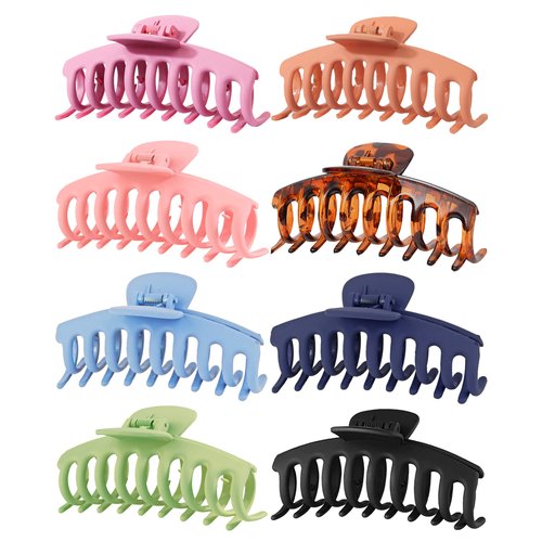 GQLV Big Flower Claw Clips - 3PCS Strong Hold Cute Clips for Women/Girls, Non-Slip for Thin & Thick Hair, Colorful Styling Accessories & Birthday Gifts (G-gorgeous)