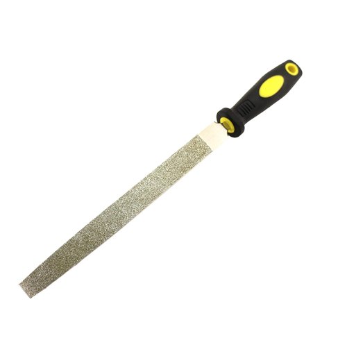 TEMO 10 Inch (25 cm) Long Diamond Coated Flat File Grit 60 Coarse, Diamond Coated Flat File Plastic Handle Hand Tools for Grinding on Glass, Stone, Marble, Rock, Bone