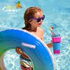TMGIDRI 24 Summer Pool Drinking Straws for Kids, Pool Party Decorations Supplies, Pool Party Favors for Kids Birthday, Crazy Silly Straws for Beach Theme Party Decorations with 2 Pcs Cleaning Brushes