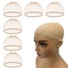 Bestac 6 Pieces Wig Caps, Light Brown Mesh Wig Cap Net Weaving Closed End Wig Caps for Woman, Men, Kids