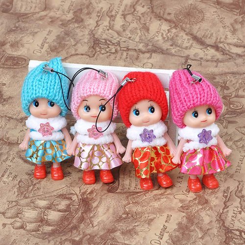 DOYIFUN 8 PCS Lovely Tiny Dolls Keychain, Silicone Princess Mini Doll for Girls, DIY Miniature Dollhouse Kit Decoration Little Dolls Christmas Festival Reborn Baby Stuff Gift Bag Accessories