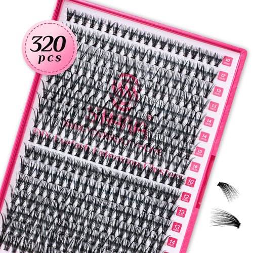 Lash Clusters 320PCS Individual Lashes, D Curl Lash Extension Clusters Lashes Wispy Natural Look, DIY Eyelash Clusters Look Like Eyelash Extensions DIY at Home by STHANA, 30D & 40D, 10-16mm Mixed