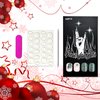 Christmas Press on Nails Green Glitter Gnome Glue on Nails Medium Square False Nails Glossy Winter Xmas Acrylic Nails for Women Girls