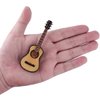 Dselvgvu Wooden Miniature Guitar with Stand and Case Mini Musical Instrument Miniature Dollhouse Model Home Decoration Ornament (3.94"x1.42"x0.59")