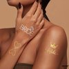 KatchOn, Metallic Bride Tribe Tattoos - 34 Pieces | Gold Bride Tattoos Bachelorette Party Decorations | Bachelorette Party Supplies | Silver, Gold Bachelorette Tattoos for Bridal Shower Decorations