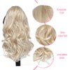 BETHANY Ponytail Extension,15 Inch Drawstring Ponytail Hair Extensions Short Wavy Fake Pony Tail Synthetic Hair Pieces for Women (Blonde)