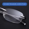 TERAISE Rimless Reading Glasses Spring Hinge Glasses for Reading with Cases Men and Women(1.0X)