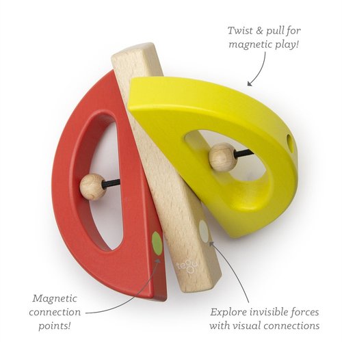 Tegu Swivel Bug Magnetic Building Block Set, Poppy & Yellow Big Top, one size