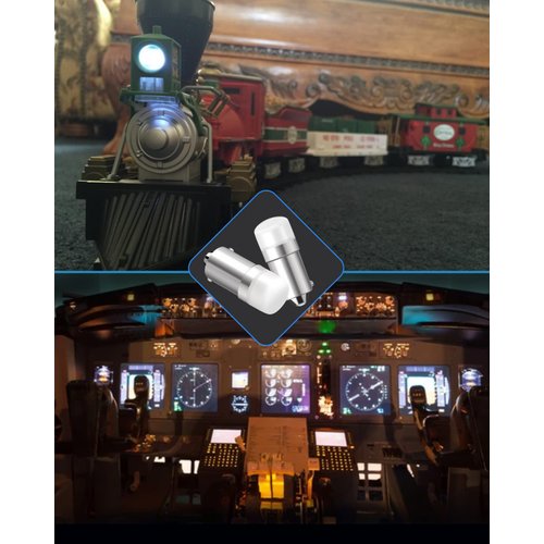 Keiurot 1820 Bulb 1445 1813 1816 1815 757 53 57#313 BA9S Led Bulb 10-30Volt for Lionel Train Light Bulbs, Instrument Indicator Lights, House Number Light Bulb 1818 1819 1895 Warm White 10Pack