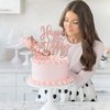 1 PCS Happy Birthday Cake Topper Glitter Happy Birthday Cake Pick for Celebrating Happy Birthday Anniversary Theme Party Cake Decorations Supplies Rose Gold