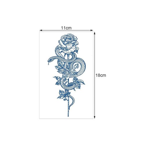 1Pc Temporary Tattoo Herbal Snake Tattoo Sticker Simulated for Personal Use, Body, Makeup
