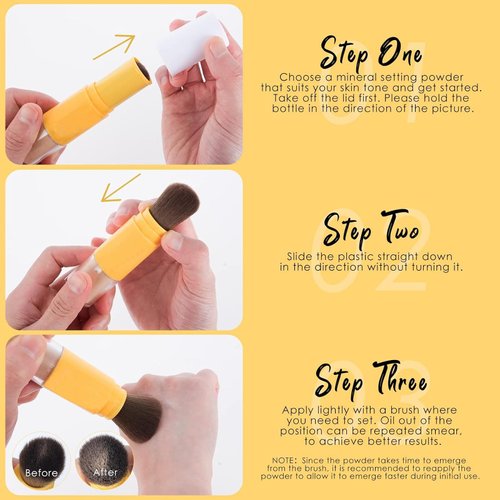 Dulele Sunscreen Setting Powder, 2PCS Mineral Matte Finish Loose Face Powder, SPF 50, Natural, Translucent, Oil Control, Minimizes Fine Lines & Pores