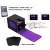 Venssu MTG Deck Box for Commander Display,Card Deck Box Fits 100 Double Sleeved Cards, TCG Card Storage Box with 2 Dividers and 1 Toploader (Black＆Purple)