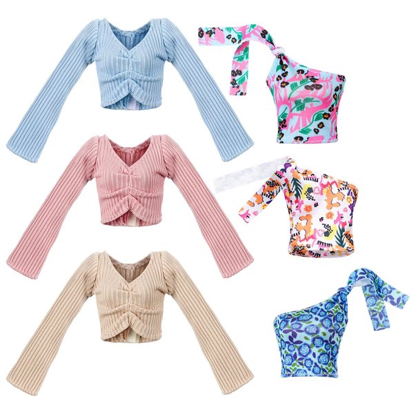 Bencailor 6 Pcs Doll Clothes for 11.8 Inch Doll, Doll Accessories Summer Tops Swimwear Robe Doll T Shirt Dress Winter Coat Jacke Doll Outfit Birthday Gift(Graceful Style)