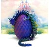 13" 3D Printed Dragon with Dragon Egg, Articulated Dragon, Red Blue Green Imperial Dragon, Dragon Fidget Toy, Home Office Decor Executive Desk Toy ID001-RBG