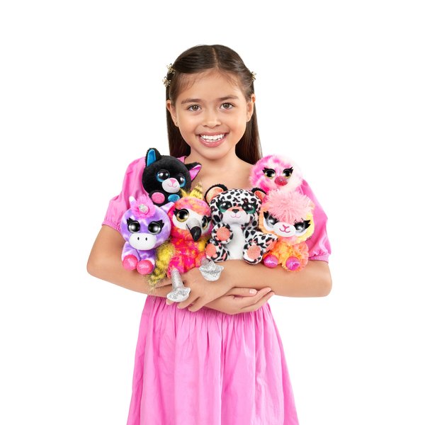 Coco Surprise Neon (Random 3 Pack) by ZURU Randomly Assorted Animal Plush Toys with Baby Collectible Pencil Topper Character Toy in Cone Mystery