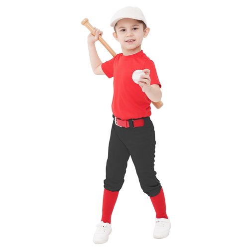 QBK 7T Toddler Baseball Pants Youth Softball Pants Kids Tee Ball Pants for Boy Girl Black