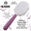 Kent KCR4 "Create" Small Cushion Brush for Smoothing and Straightening All Hair Types - Paddle Brush with Purple Ergonomic Handle and a Boar Bristle/Nylon Bristle Mix for Smooth Finishing and Shine