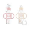 Dr. Brown's Milestones Narrow Sippy Spout Bottle with 100% Silicone Handles, Easy-Grip Handles with Soft Sippy Spout, 8oz/250mL, Light-Pink & Ecru, 2-Pack, 6m+