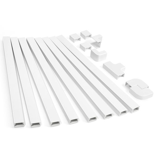 125.6in Cord Hider Kit, ZhiYo Cord Covers for Wall Mounted TV, Paintable Wire Cover for Cords, TV Cable Hider Wall Kit, Wall Cord Concealer, Cable Cover Wall Wire Management, 8xL15.7in W0.95in H0.55in