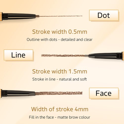 TORMEN 2PCS Micro Brow Pencil, Waterproof,Fine, Dual-Ended with Retractable Tip and Spoolie Brush Suitable for nique stylish,sophisticated brow effects for trend followers (Gray Brown & Deep Coffee)