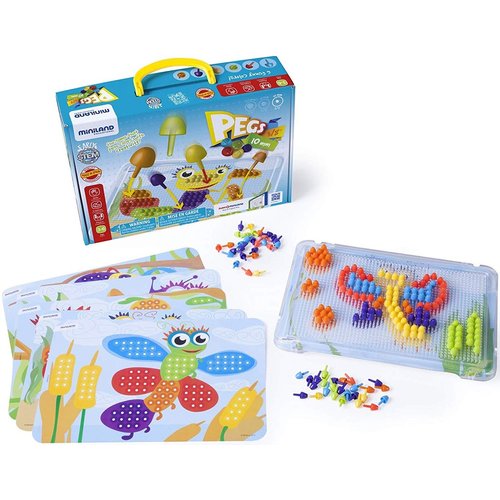Interactive Peg Board Game with 180 Pegs & 6 Worksheets, 3/8"
