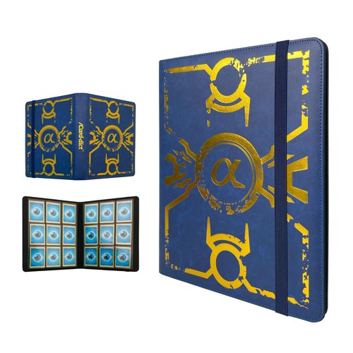 CARD DICT Trading Card Binder with 40 Protective Pages, Compatible with Standard Sized Cards, Faux Leather Cover, Blue