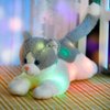 Houwsbaby 15‘’ LED Musical Stuffed Animal Cat Floppy Singing Kitty Light Up Plush Toy Kitten Lullaby Animated Soothe Birthday Gifts for Kids Toddlers Girls Boys, Gray