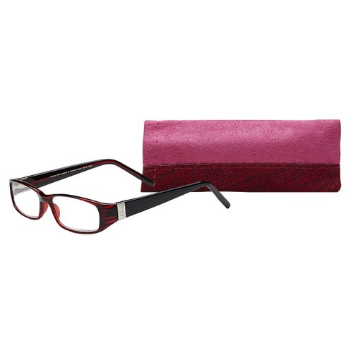 SAV Eyewear Women's Victoria Klein 7021 Pink Rectangular Reading Glasses, 27 mm + 1.5
