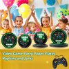 96 Pcs Video Game Plates and Napkins Party Supplies Gaming Party Tableware Set Green Gamer Party Decorations Favors for Kids Birthday Baby Shower Serves 24