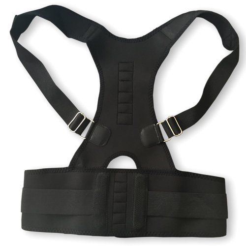 Magnetic Back Support for Posture Corrector with 10 Magnets and Adjustable Straps and Breathable Mesh Panels