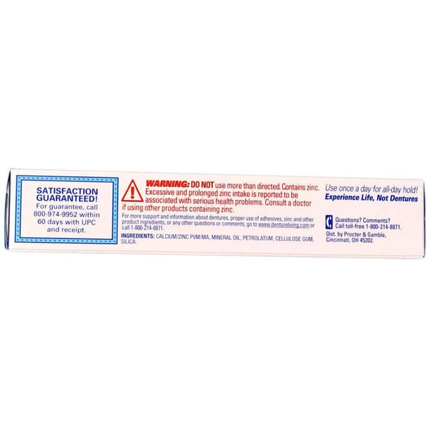 Fixodent Free Denture Adhesive Cream 2.40 oz (Pack of 10)