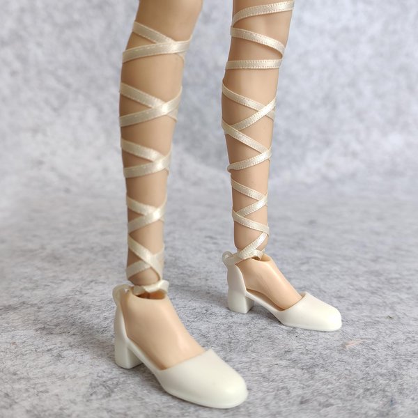 1/6 Custom Scale PVC Bandage Shoes for 12" Female Phicen TBLeague Action Figure Doll Toy (White)
