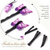 Bartosi Butterfly Hair Clips Purple Butterfly Hair Pin Butterfly Decorative Bobby Pins Wedding Hair Accessories for Women and Girls (Pack of 6)