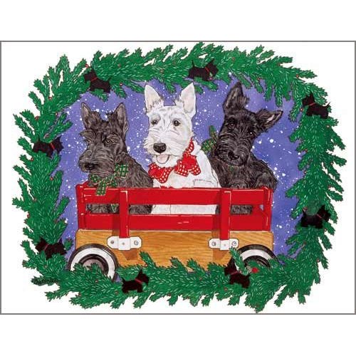 Pipsqueak Scottish Terrier Christmas Cards : 10 Holiday Cards with Red Envelopes - ADORABLE!