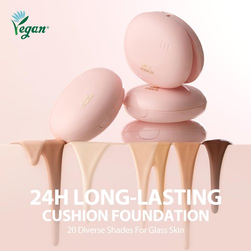 milktouch Milky Glow Cushion Foundation | Stocking Stuffer | Viral Korean Cushion | Glass Skin, No Oxidation, Long-Lasting, Non-Creasing, Hydrating | Christmas Holiday Gift Ideas (21N Natural Beige)