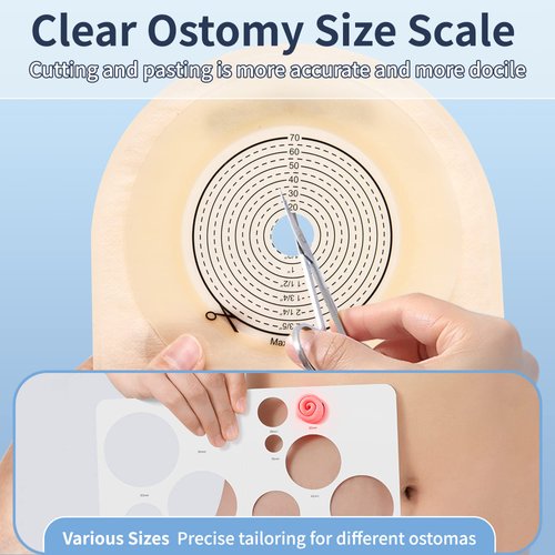 20 pcs Colostomy Bags, Rainlotus Ostomy Bag one-Piece ostomy Supplies, 20mm-70mm Cut-to-Fit Drainable Pouches with Velcro Closure for Ileostomy Stoma Care