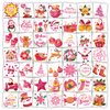 Konsait Pink Christmas Temporary Tattoos, 96Pcs Santa Star Gingerbread Snowflake Christmas Tattoos, Pink Christmas Decorations Tattoos Christmas Goodie Bag Stuffers,Christmas Party Favors