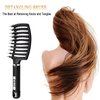 KTKUDY Detangling Brush Boar Bristles Hair Brush Make Hair Shiny & Healthier Curved and Vented Detangler Brush for Women Men Kids Wet & Dry Hair (Black)