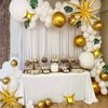 Gold Star Foil Balloons Kit with 6 Pack 12 Point Star Balloons Starburst Cone Balloons Spike Balloons and 10Pcs Four Pointed Star Balloos for Wedding Baby Shower Photo Booth Birthday Party Supplies