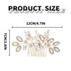 Foyte Crystal Wedding Hair Comb Flower Bride Headpiece Gold Rhinestone Hair Piece Bridal Side Hair Accessories for Women and Bride