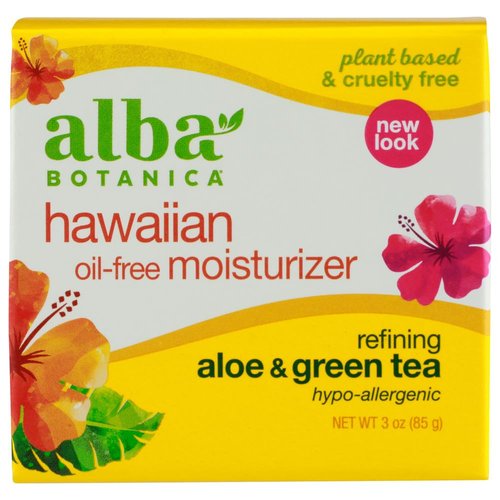 Alba Botanica Hawaiian Aloe and Green Tea Oil Free Skin Moisturizer - 3 Oz (Pack of 2)