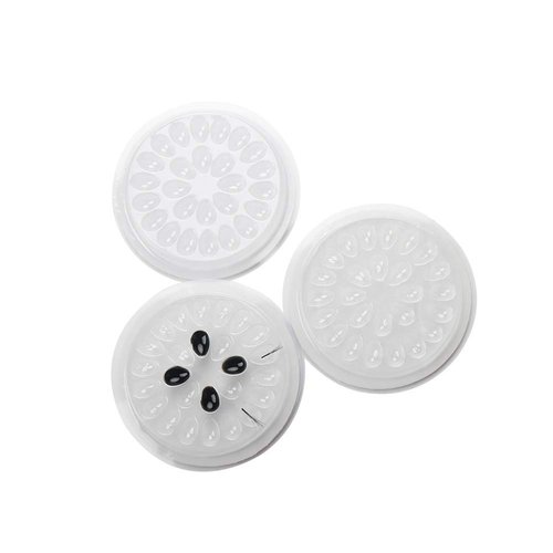 Libeauty Lash Glue Holder False Eyelashes Glue Holder for Eyelash Extensions Plastic Flower Shaped Glue Gasket Adhesive Pallet Pigment Holder Base for Nail Art or Tattoo Ink(White)
