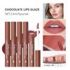 BAISEN DIARY 5 Pcs/set Silky Texture Chocolate Matte Lipsticks Set, Matte Finish, Non-stick, Waterproof Lip Gloss Chocolate Lip Glaze Set, Up to 12 Hours Lip Makeup (Set 01, 5PCS)