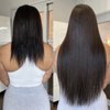 JIAMEISI Clip In Hair Extensions Human Hair 120g 8pcs Thickened Silky Straight Human Hair Clip In Extensions 16inch #1B Natural Black Seamless Clip In Hair Extensions