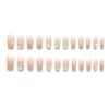 RikView Coffin Press on Nails Long Fake Nails with 3D Rhinestones Green Nails Glossy Nails for Women 24 PCS